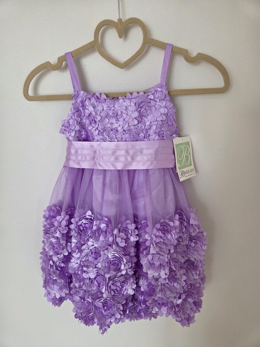 Bonnie Jean Lavender Tulle Floral Dress